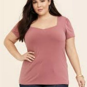 Torrid Dusty Rose Pink Sweetheart Tee